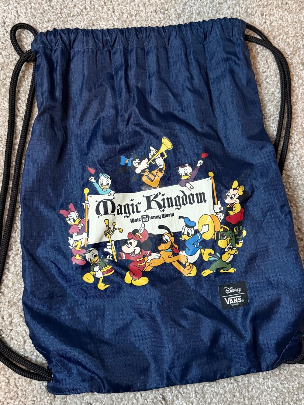 Vans x Disney 50th Anniversary Magic Kingdom Drawstring Cinch Backpack Navy